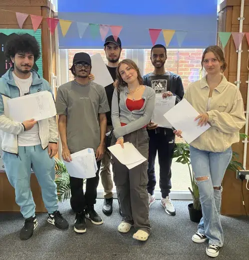 A Level Students Getting Results